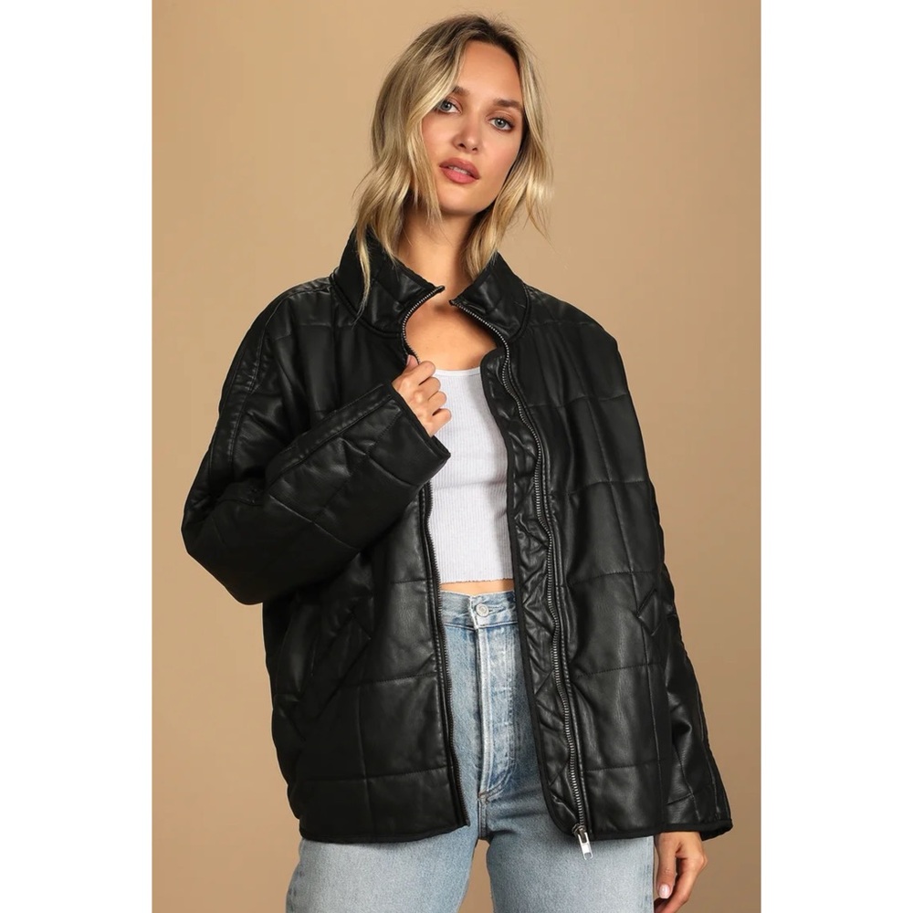 Free People Dolman Quilted Vegan Leather Jacket